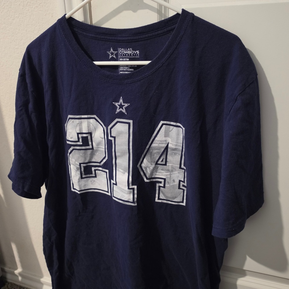 Dallas Cowboys Authentic Mens XL Navy Blue 214 Area Code Graphic T-Shirt NFL